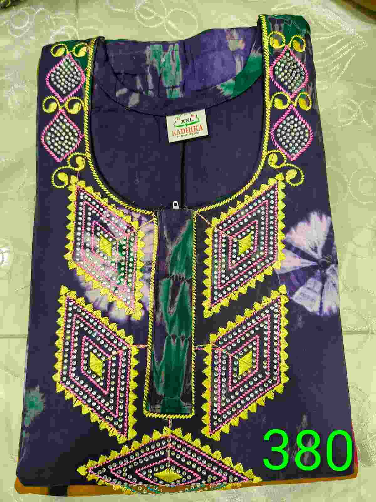 Emb Nighties with Stone