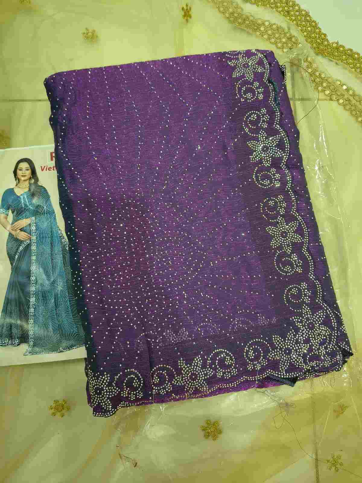 Space saree with full stone