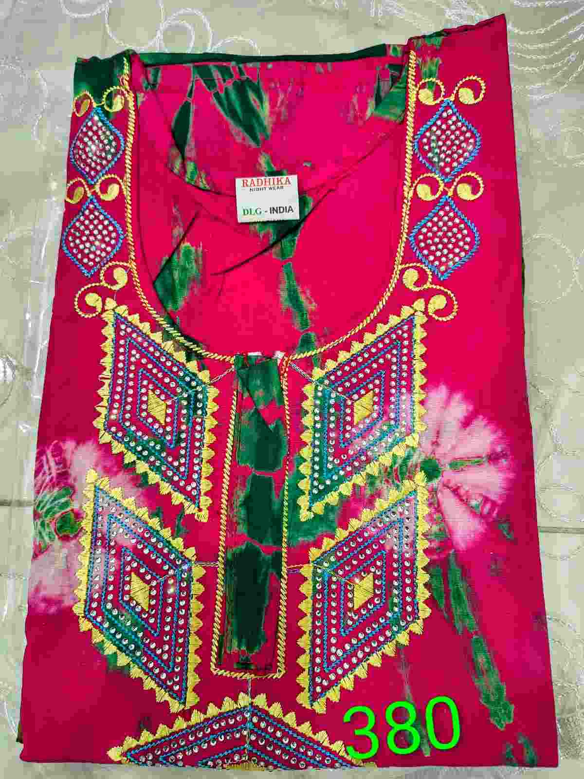 Emb Nighties with Stone