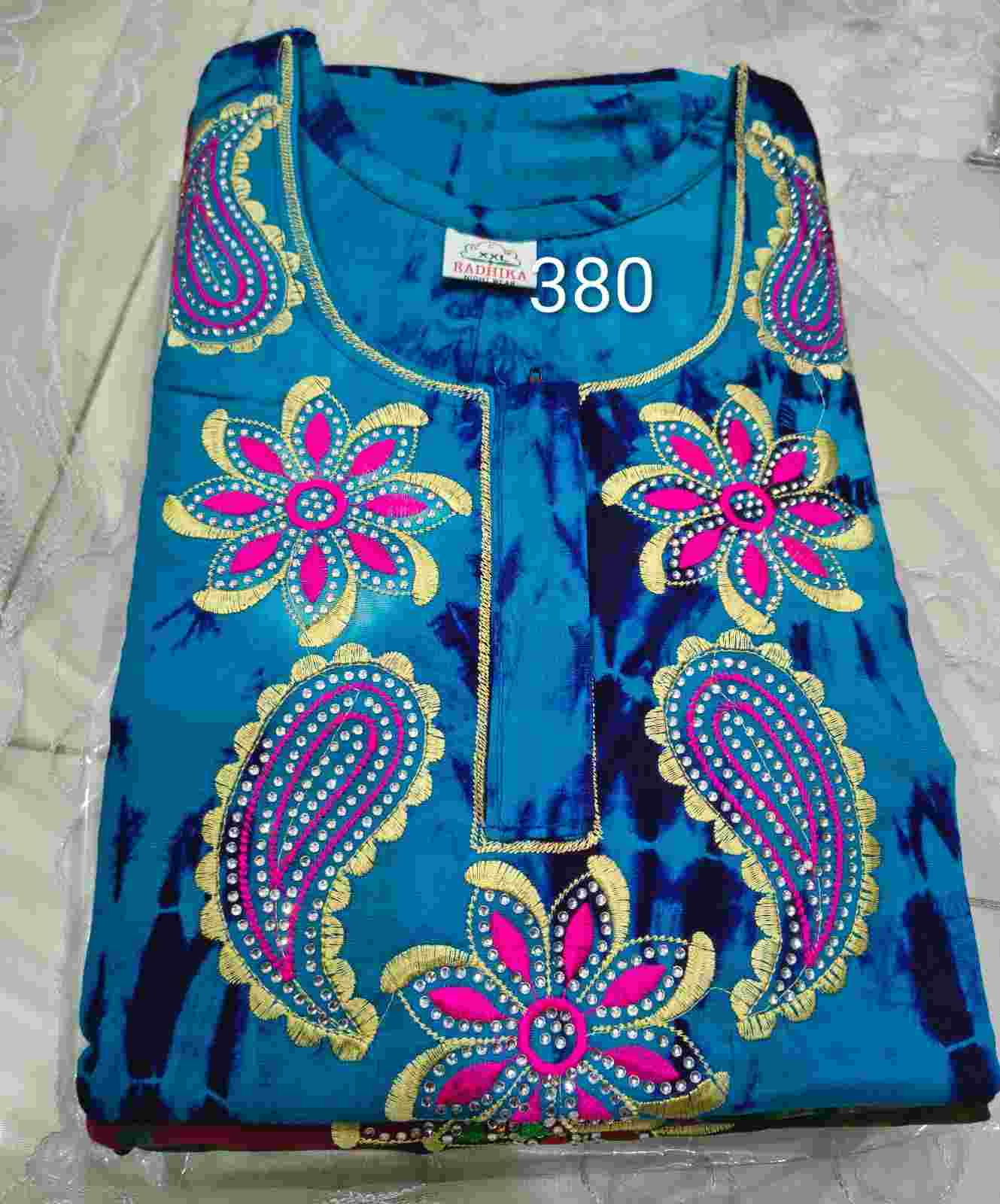 Emb Nighties with Stone