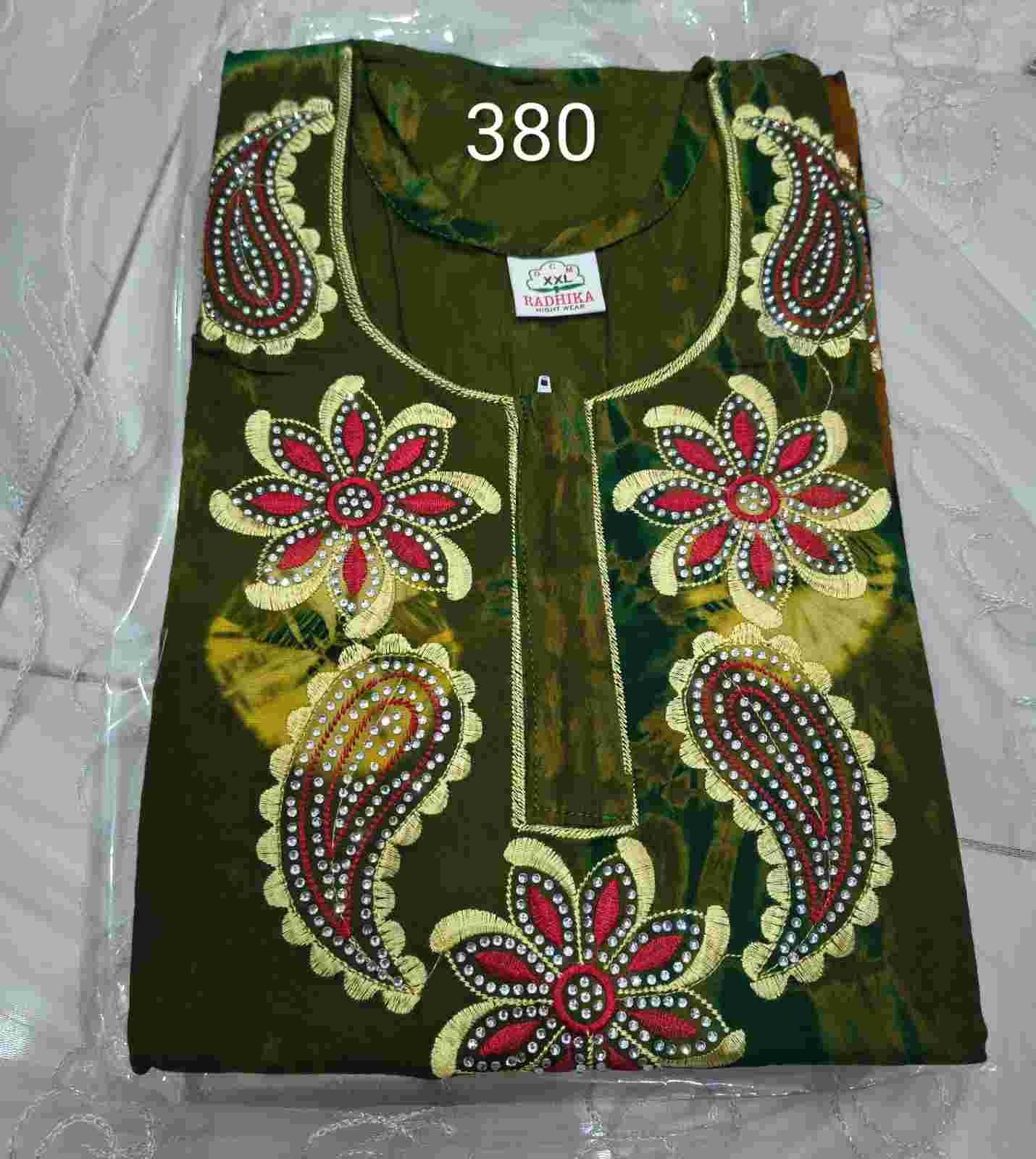 Emb Nighties with Stone