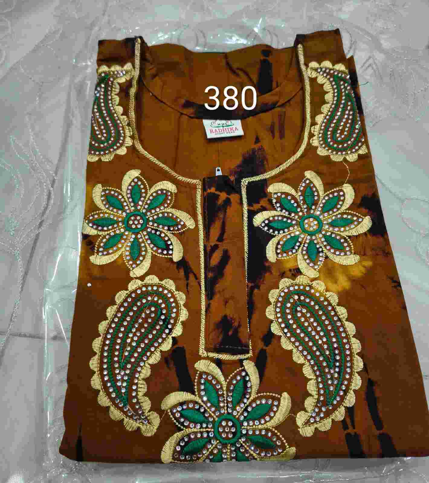 Emb Nighties with Stone