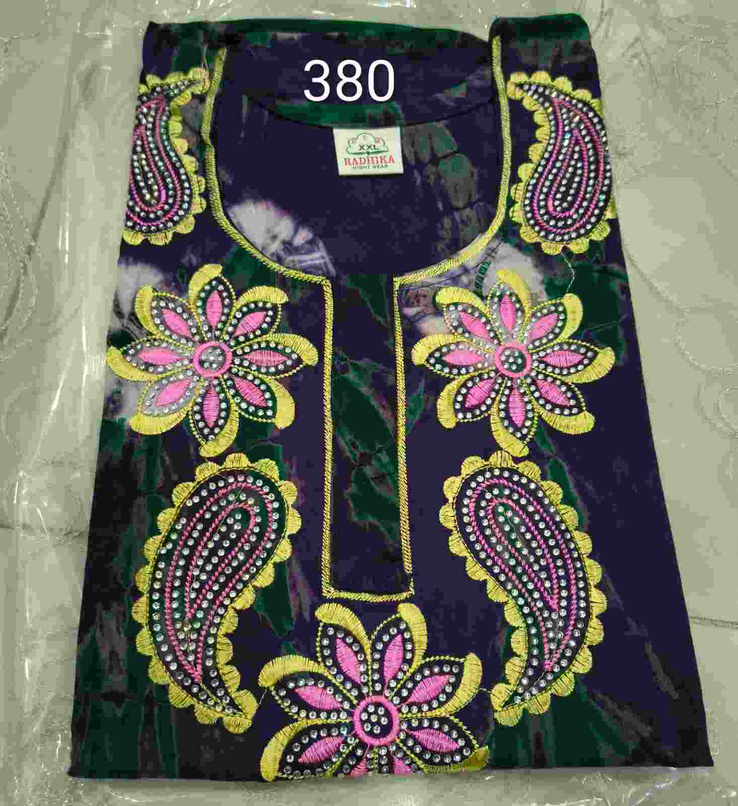 Emb Nighties with Stone